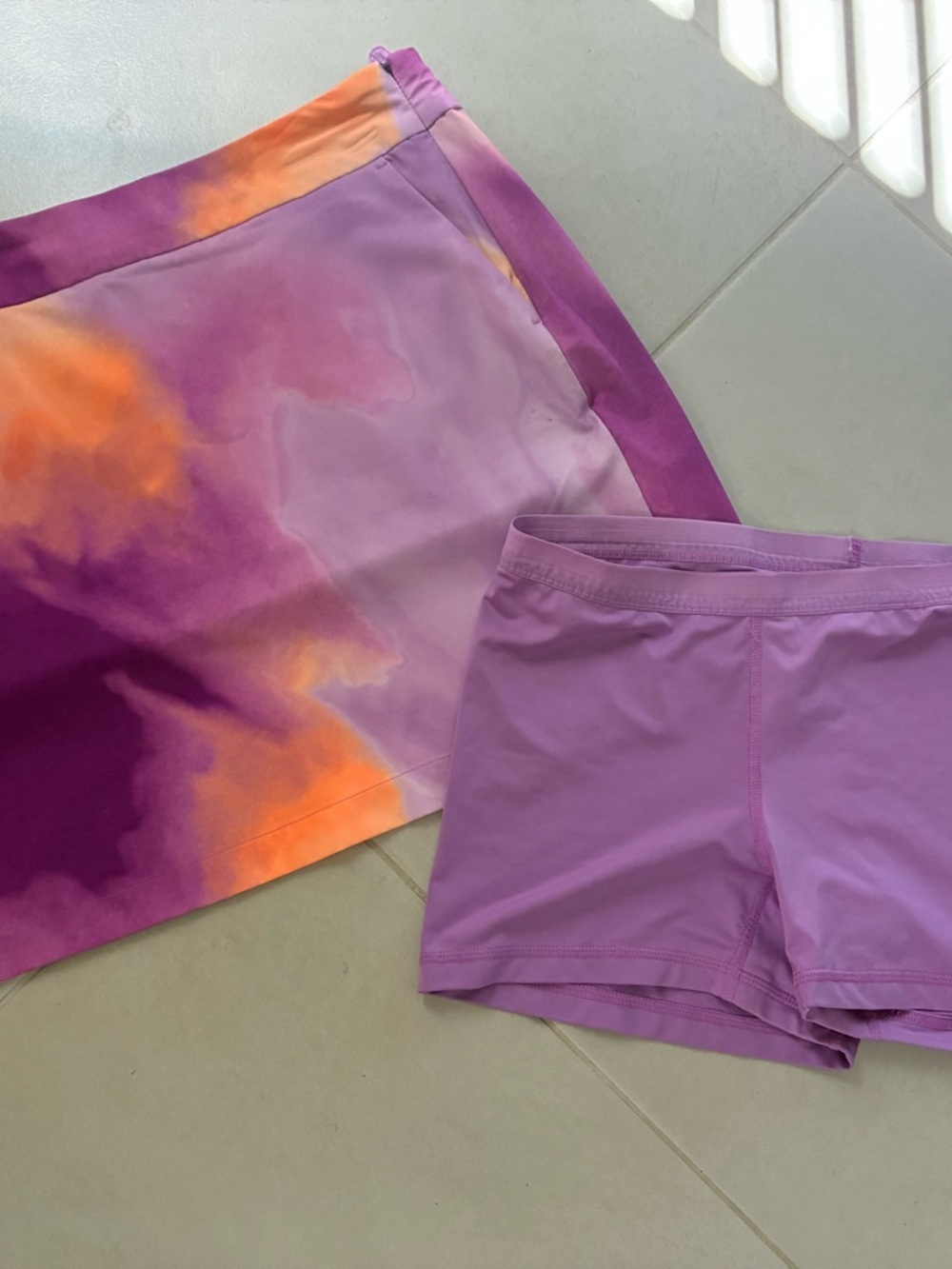 Nike Pink to Purple Ombre Golf skirt and shorts